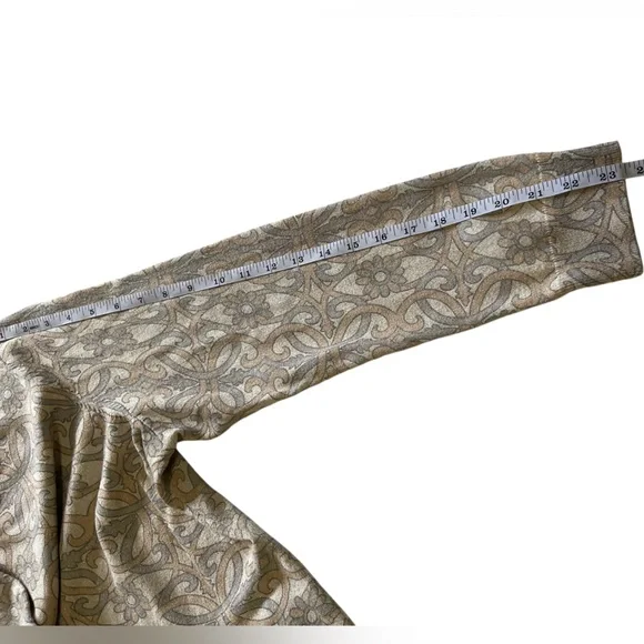 Talbots Women’s Button Down Cardigan 
Metallic Beige Floral Print Size 2X - Picture 9 of 15